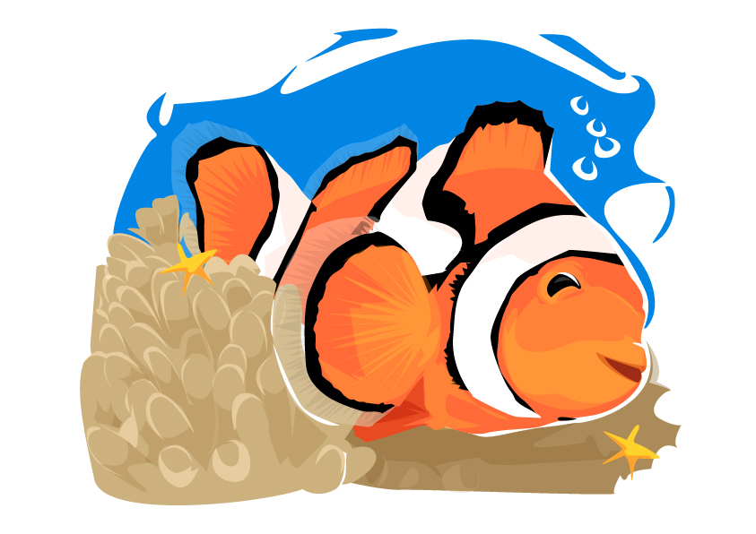 colorful cartoon fish under the sea