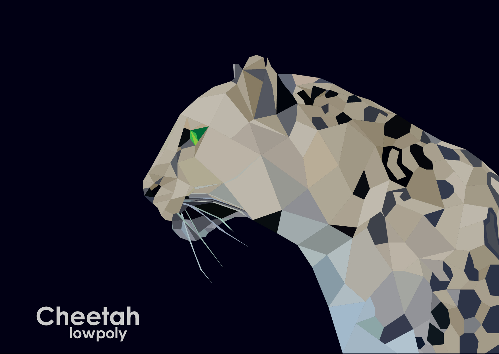 low poly cheetah