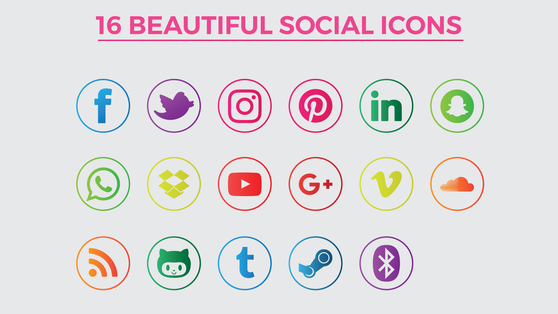 16 new generation social icons