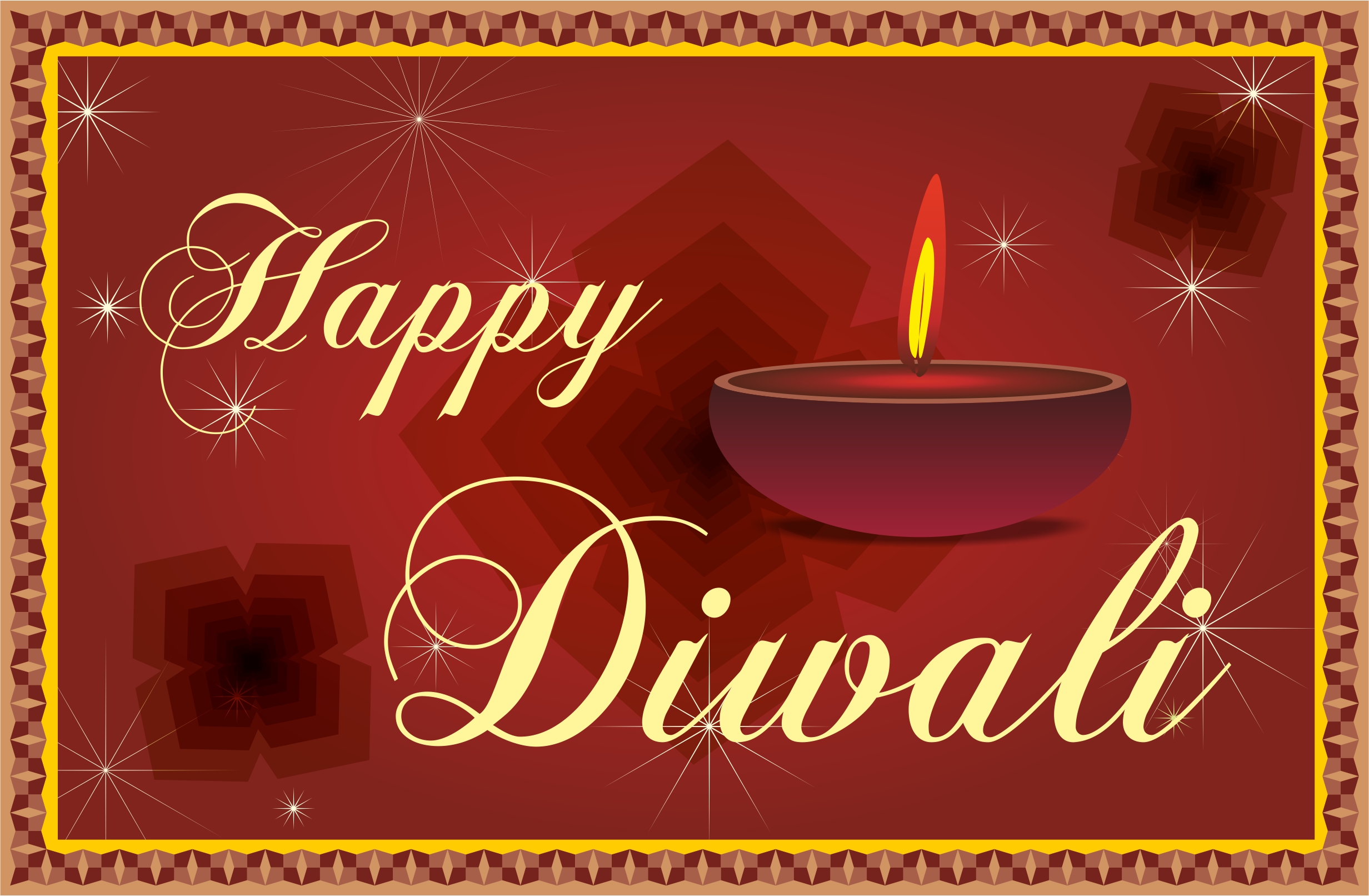 diwali card free vector