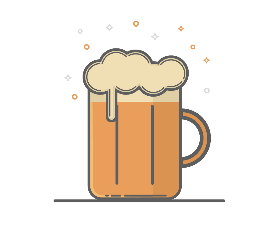 flat line beer mug icon