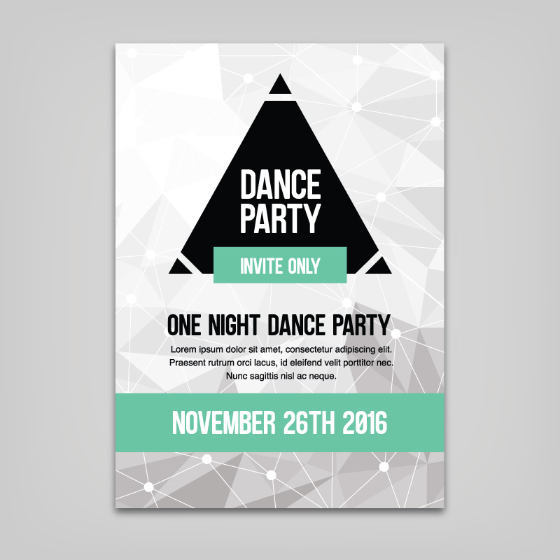 dance party abstract polygon poster design