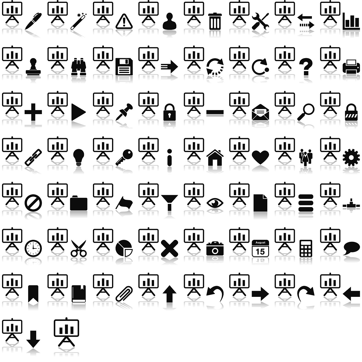 statistics with overlays and mirroring effect