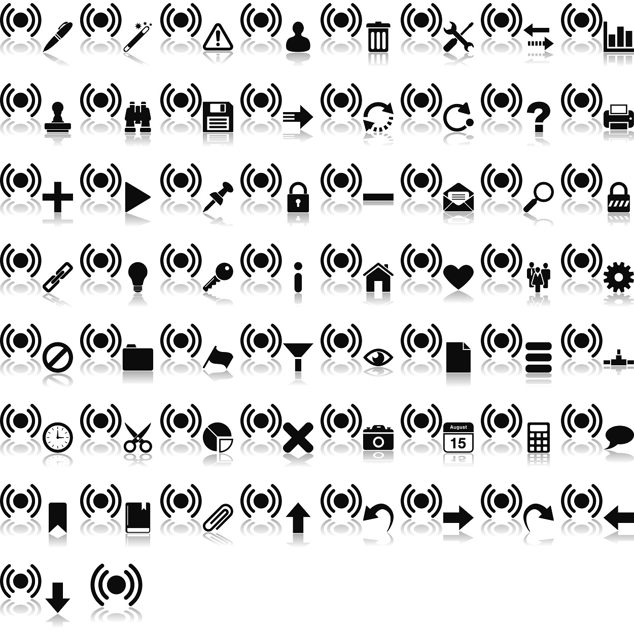 signal with overlays and mirroring effect