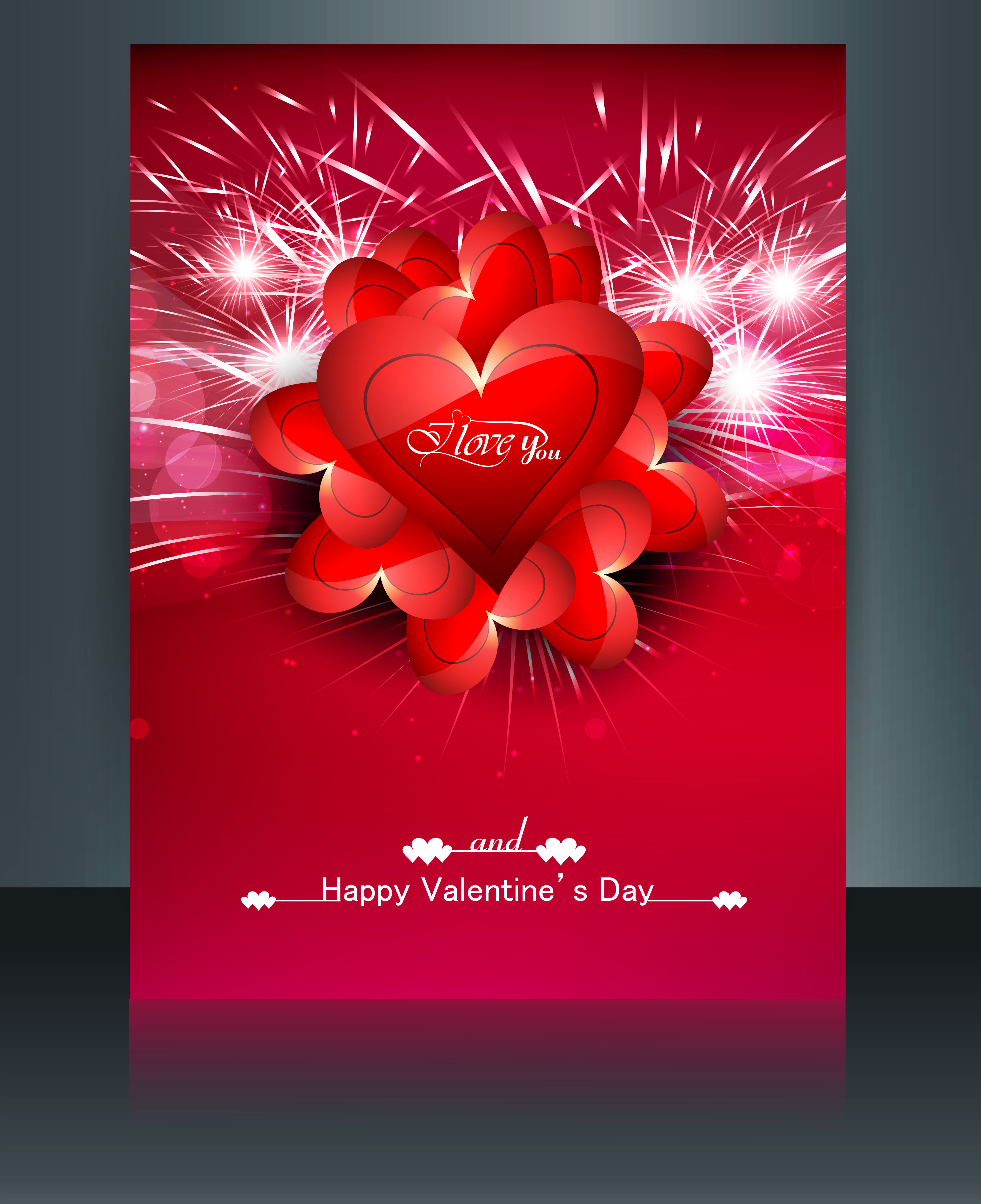 vector illustrations valentines day for brochure template heart colorful background