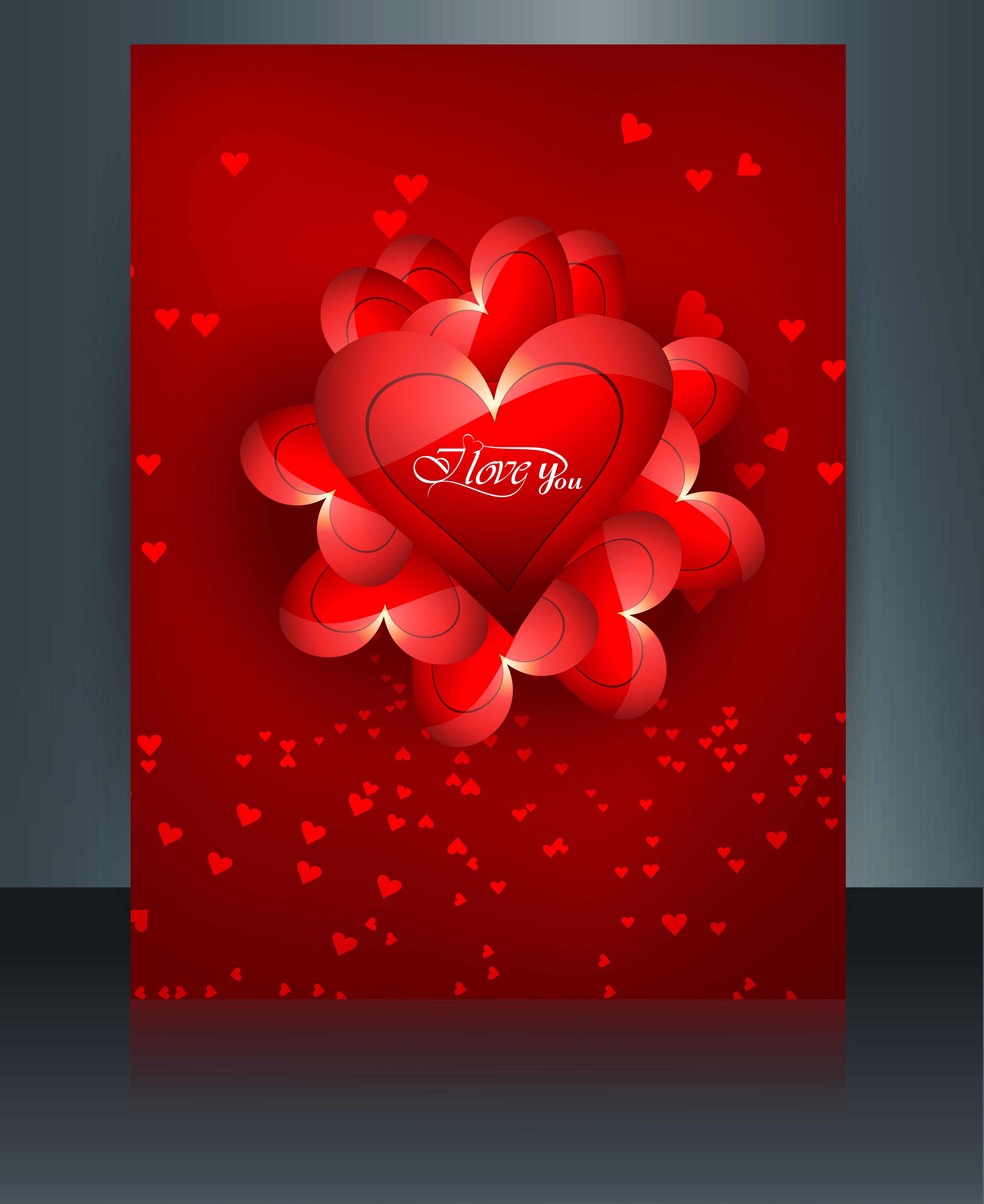 vector illustrations valentines day for brochure template heart colorful background