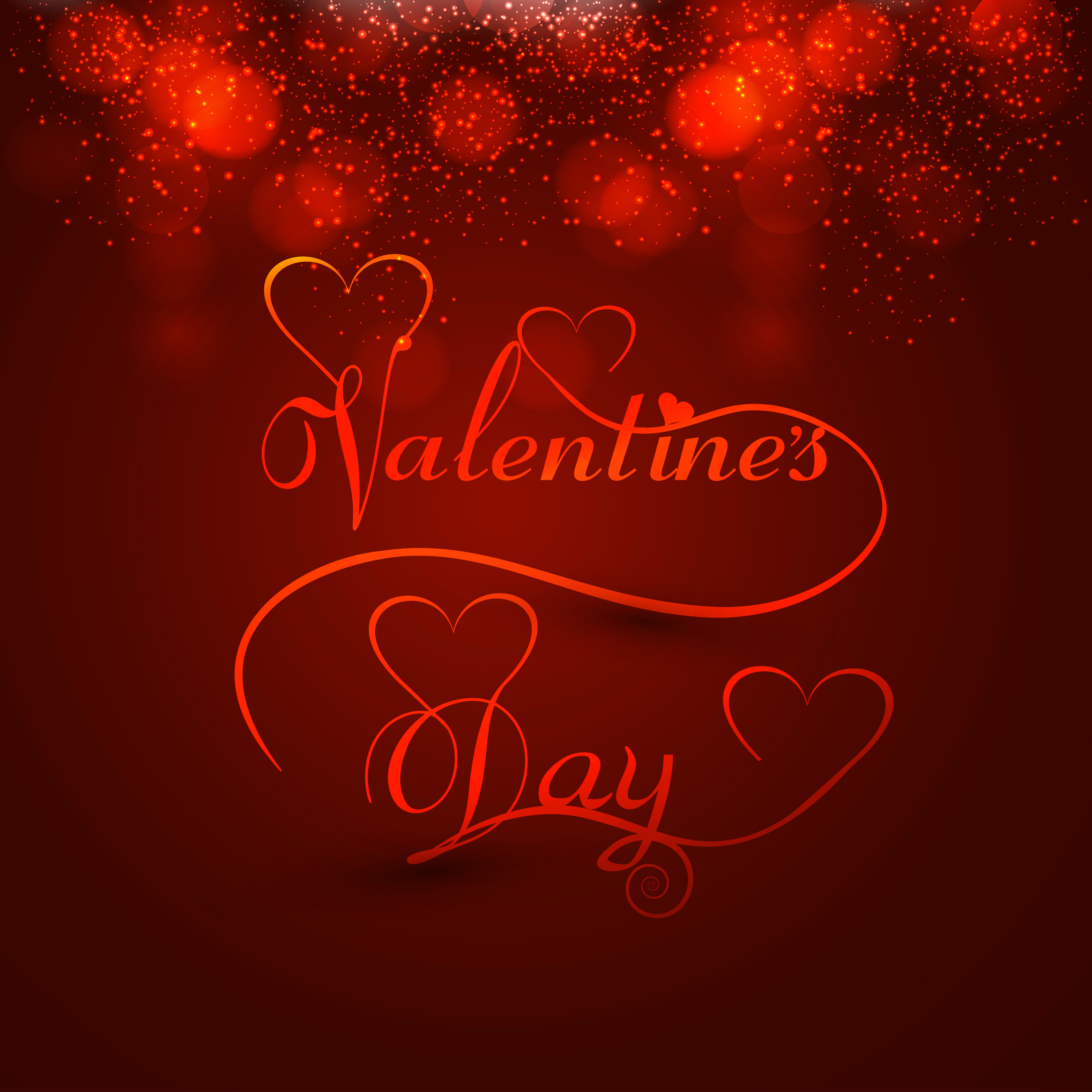 beautiful valentines day heart stylish text design for colorful card vector