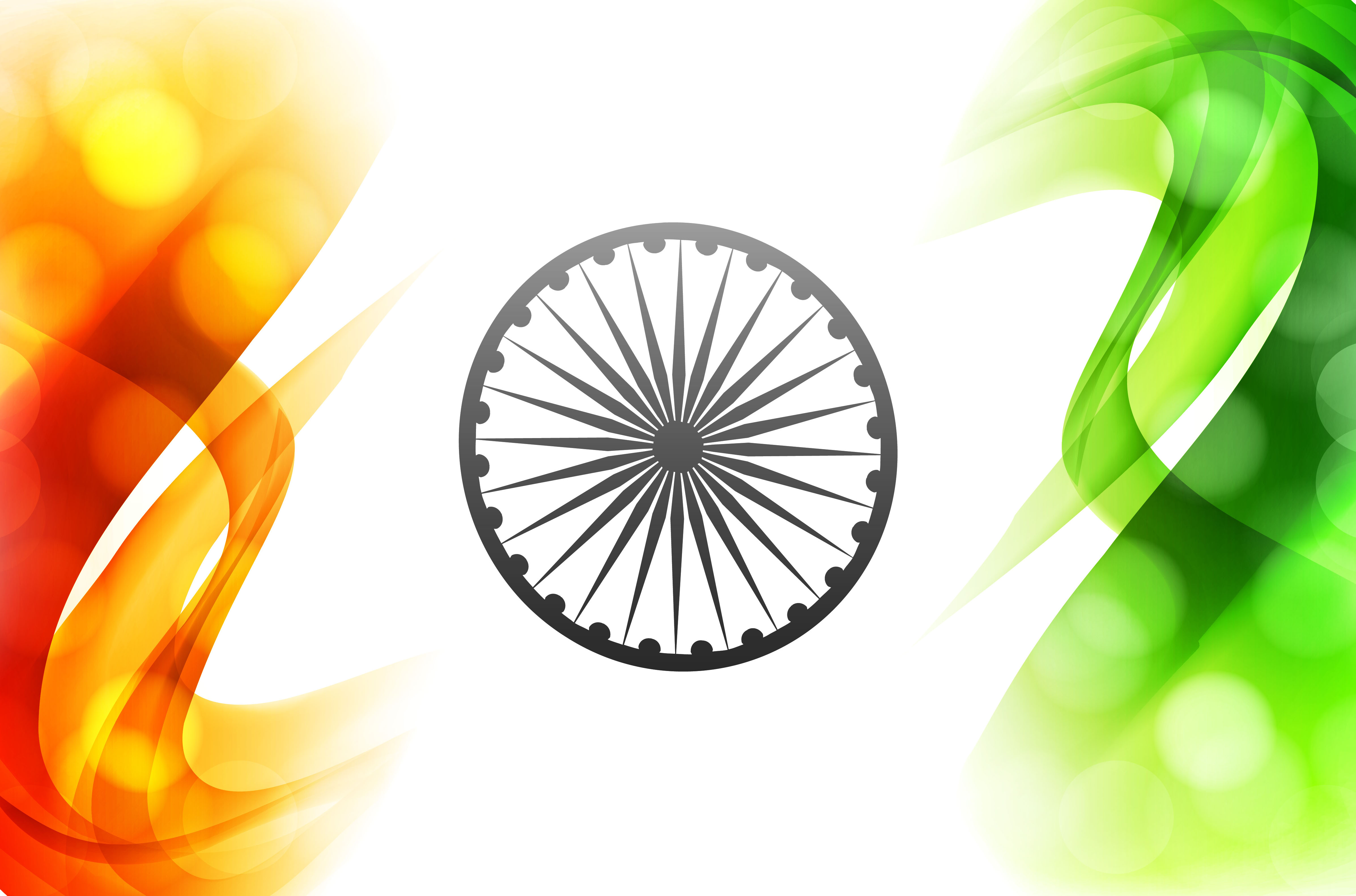 indian flag stylish wave illustration for independence day background vector