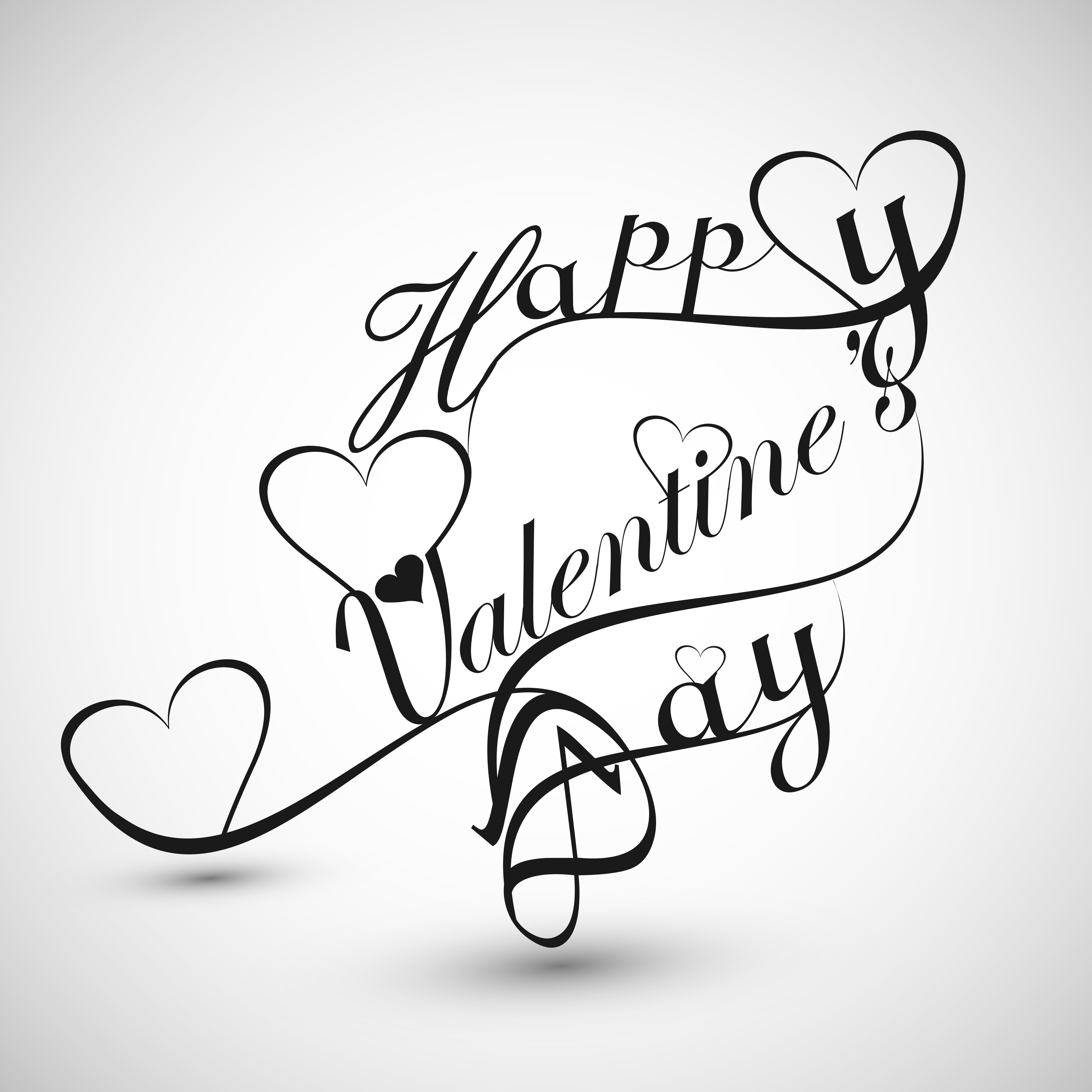 happy valentines day heart for lettering text design card vector