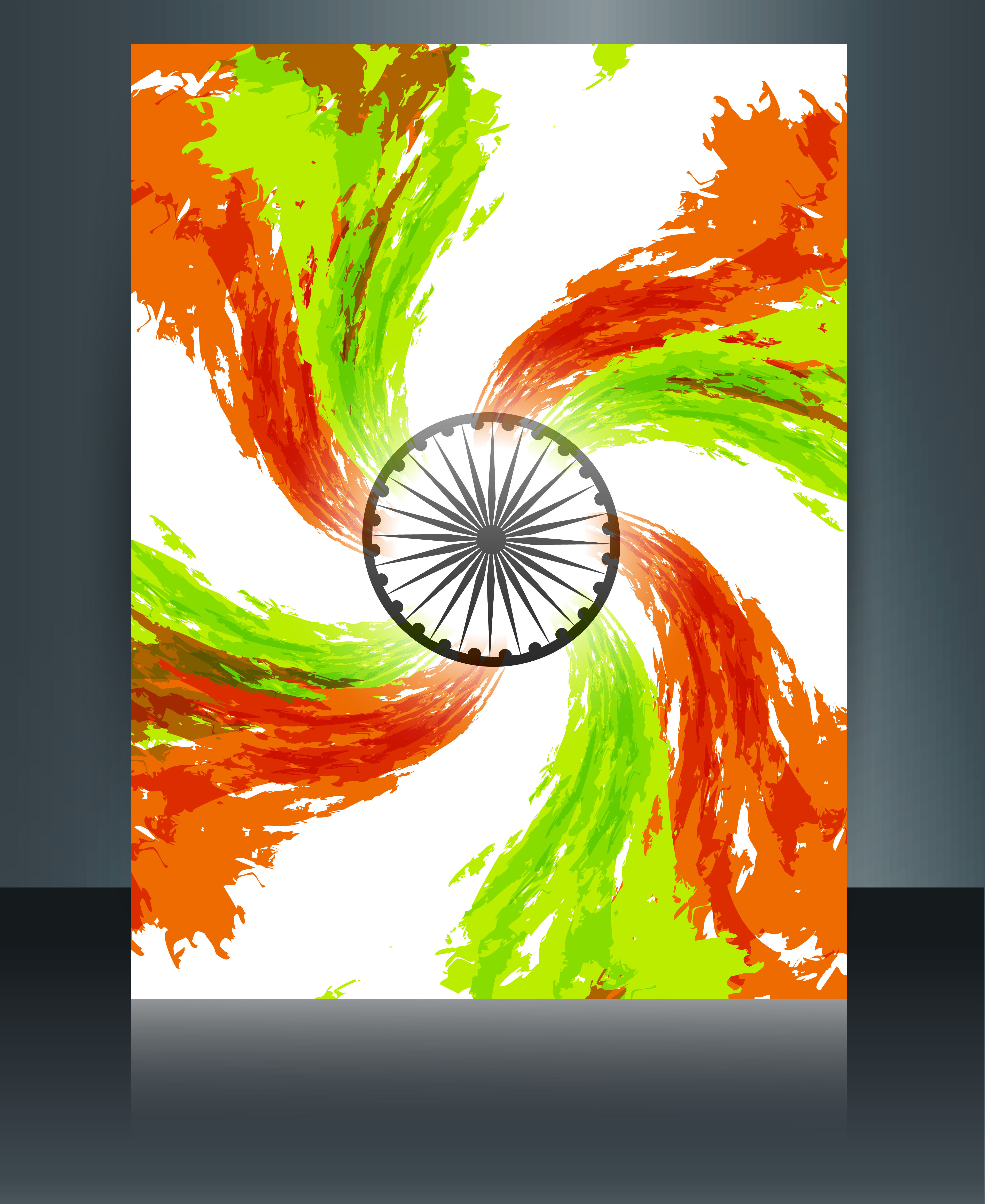 beautiful republic day brochure template for stylish indian flag tricolor vector