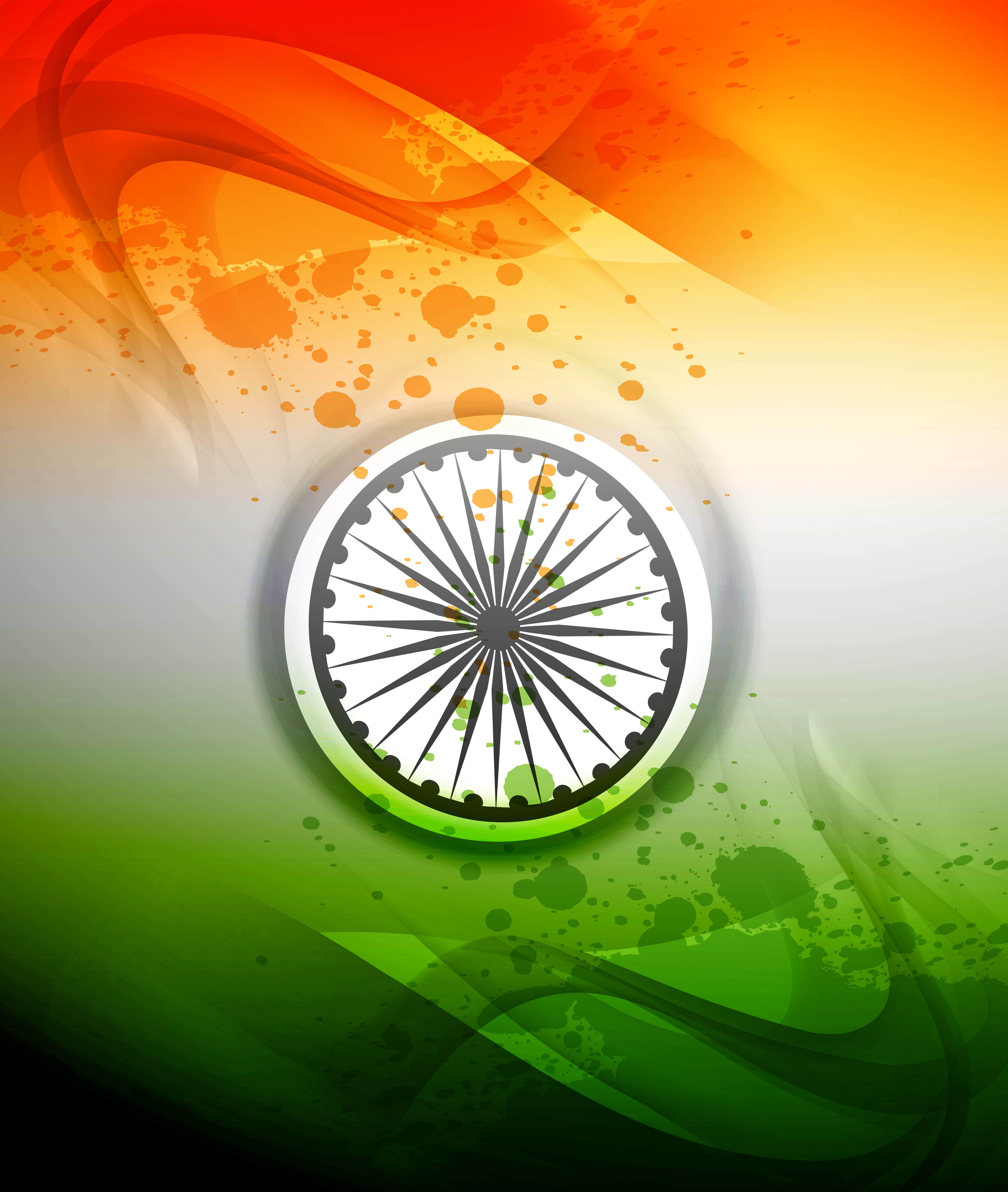 indian flag stylish wave illustration for independence day background vector