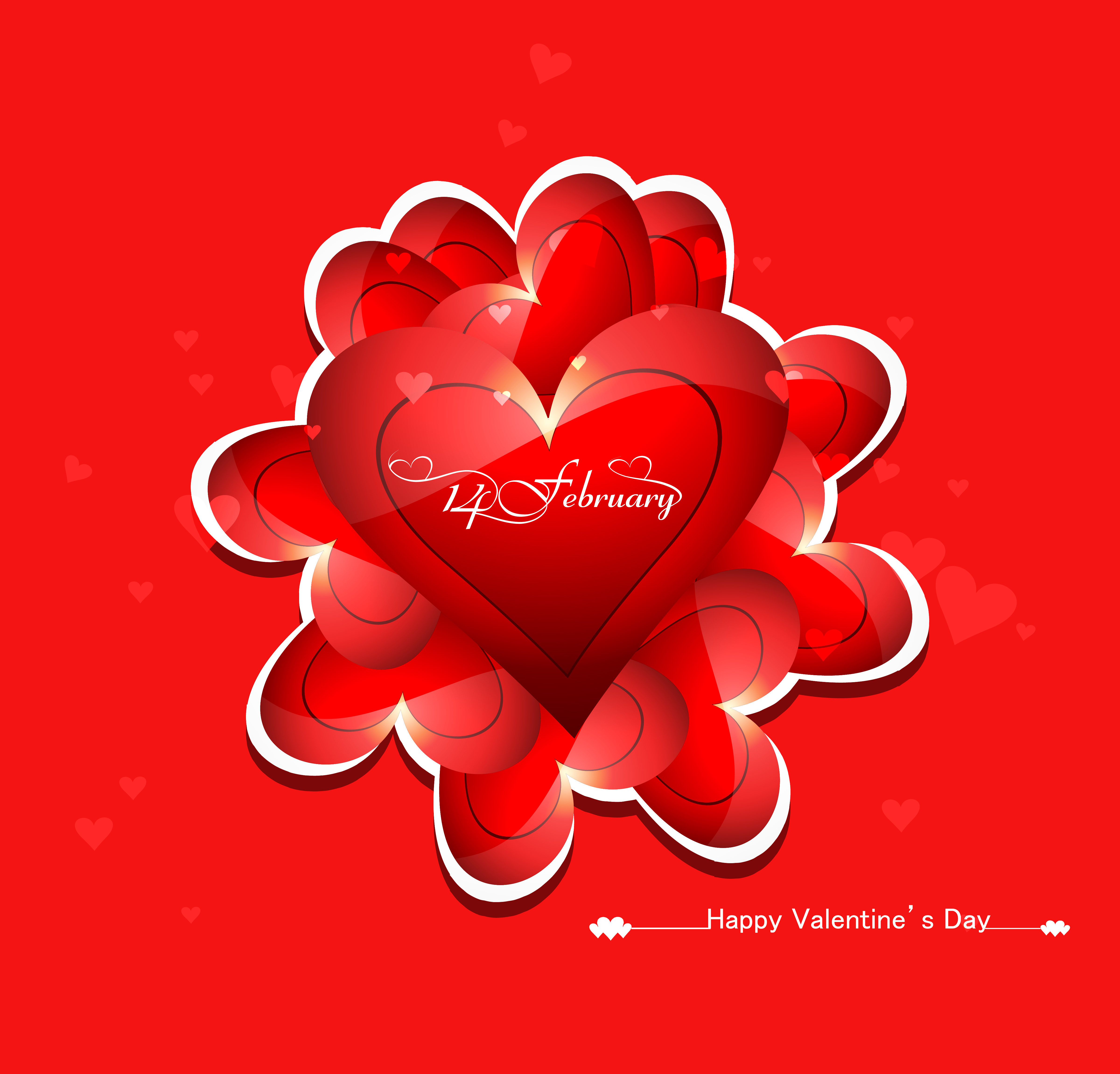 beautiful heart stylish text design for happy valentines day colorful card background