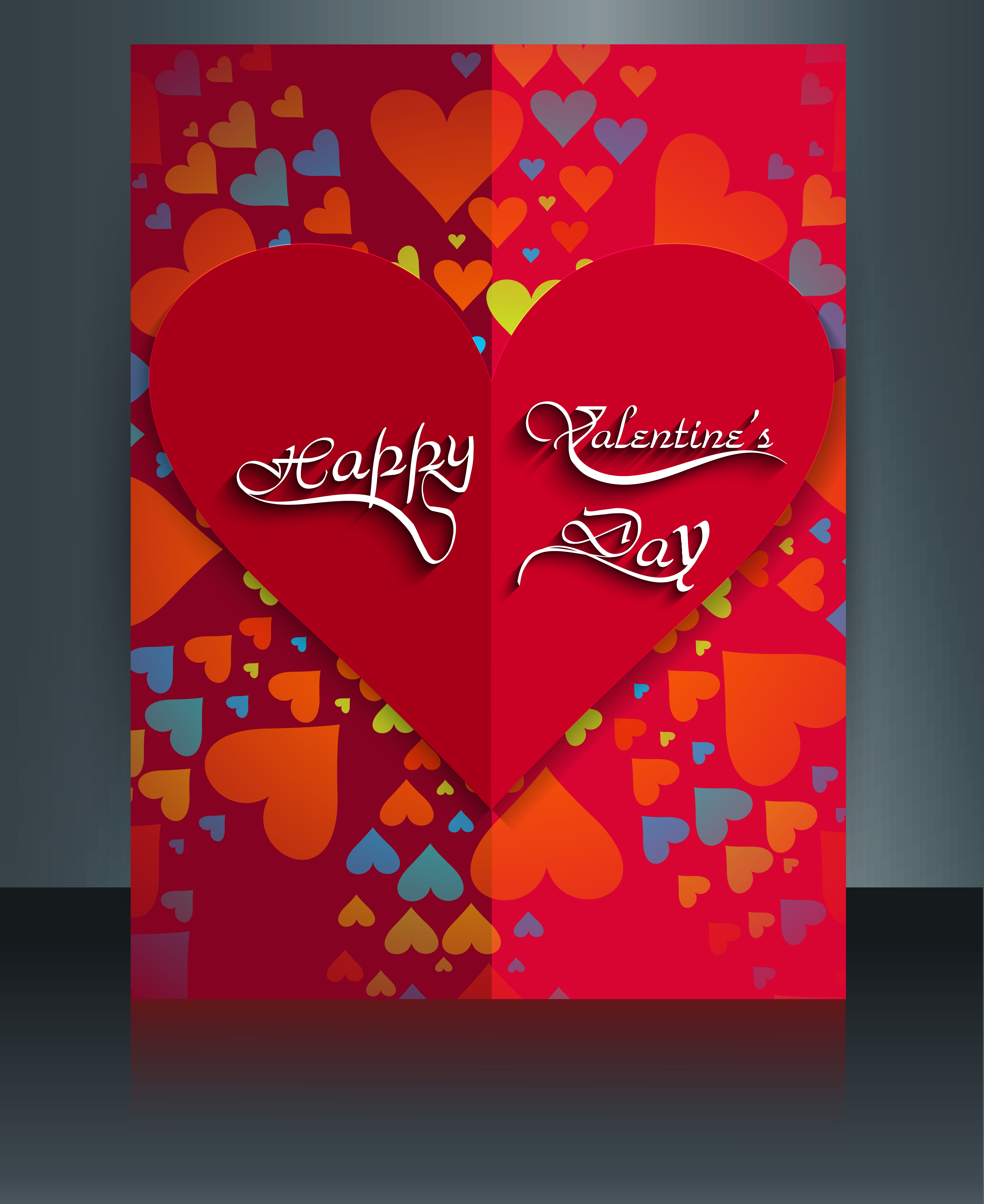 vector illustrations valentines day for brochure template heart colorful background