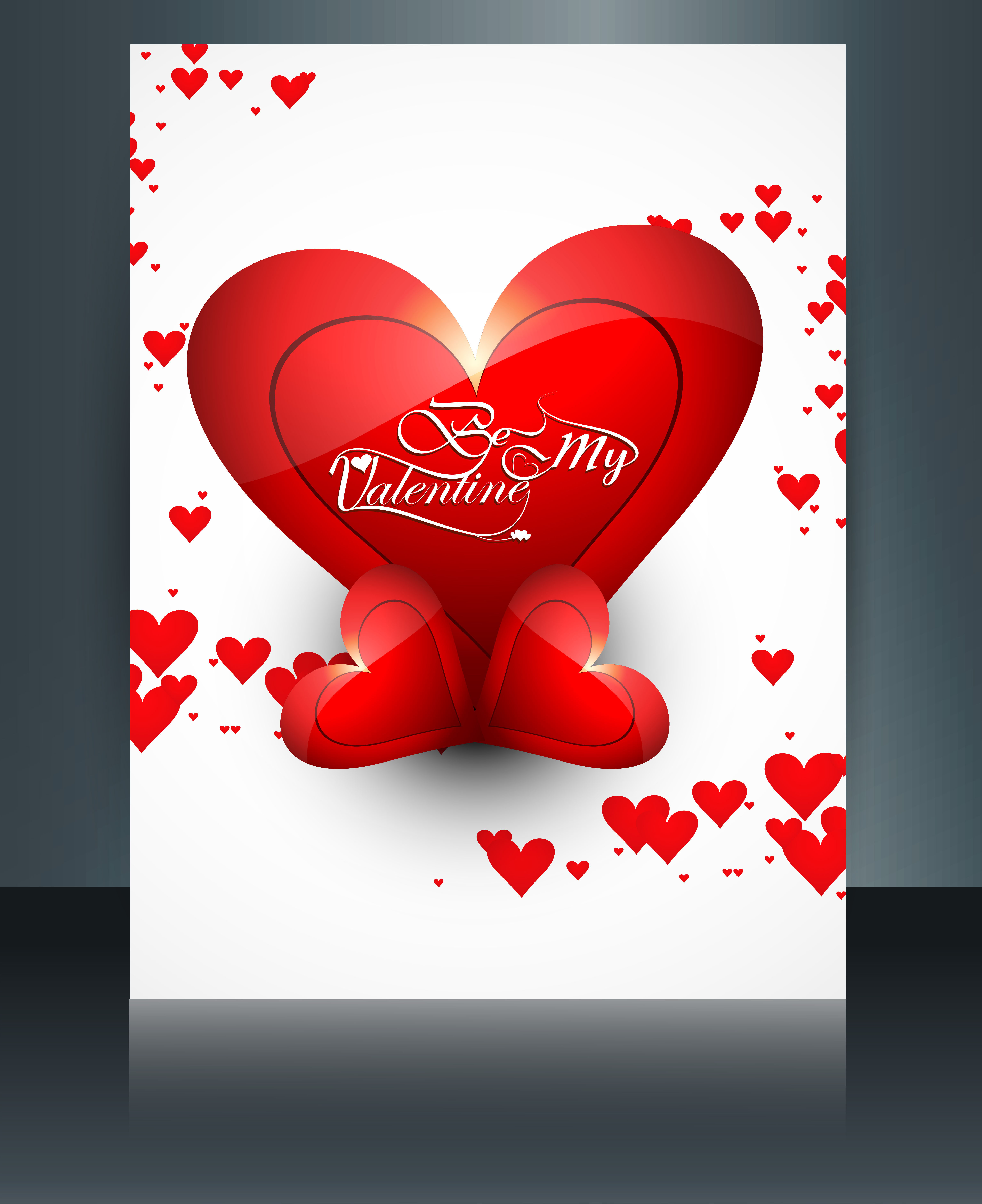 vector illustrations valentines day for brochure template heart colorful background