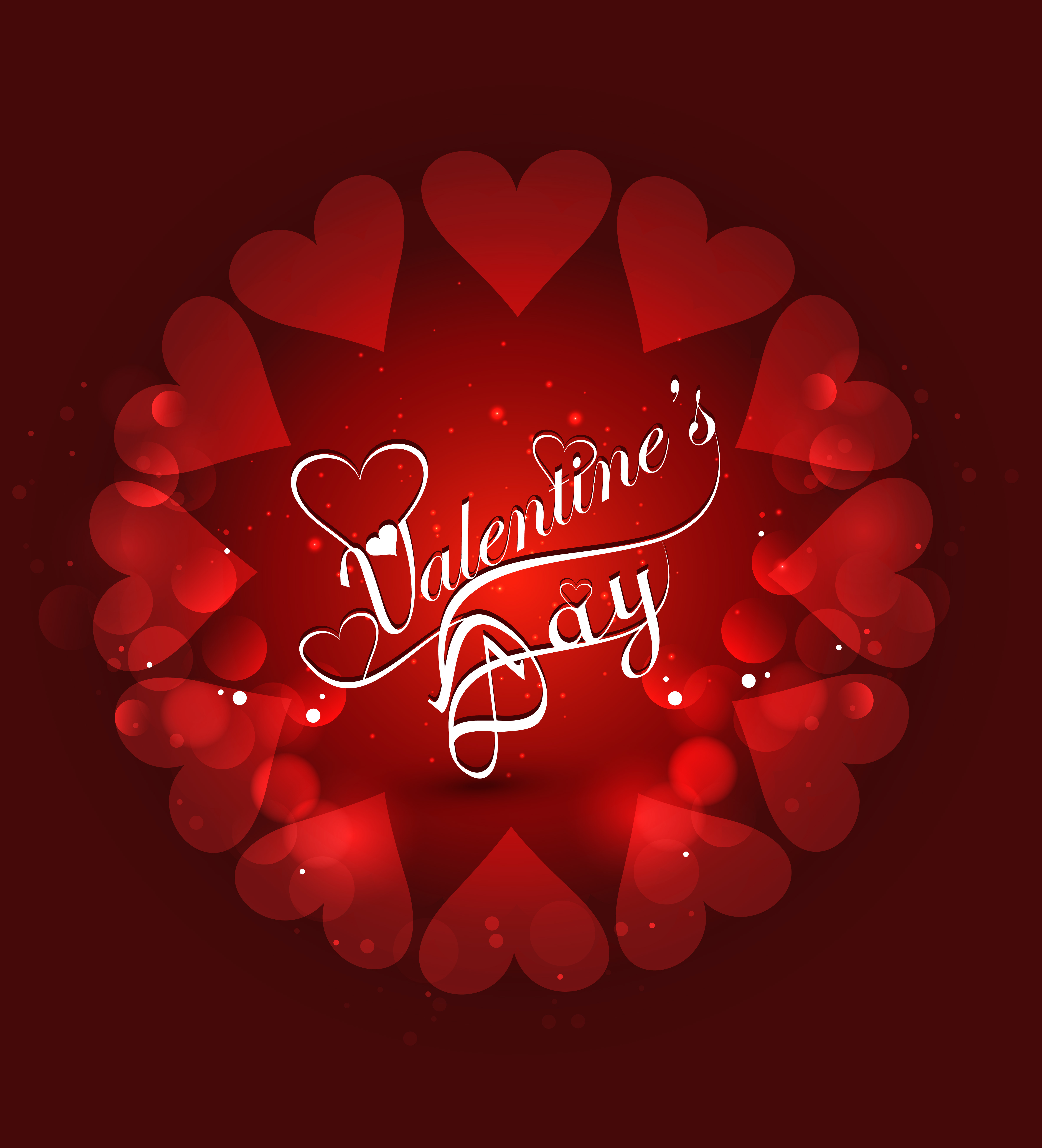 beautiful heart stylish text valentines day card design