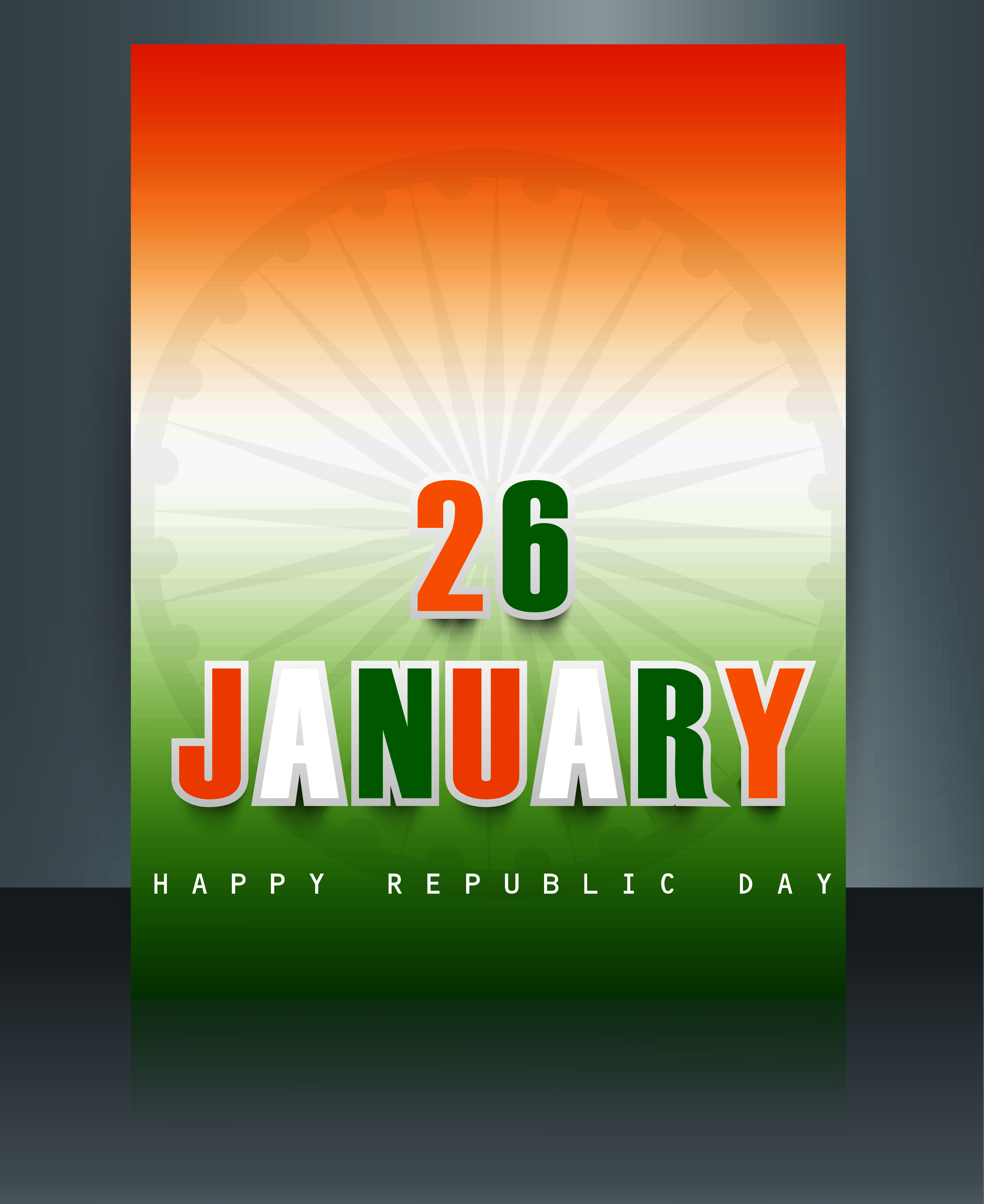 republic day tricolor brochure template for wave indian flag design