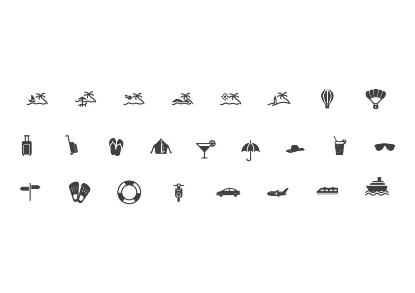 travel and holiday icons