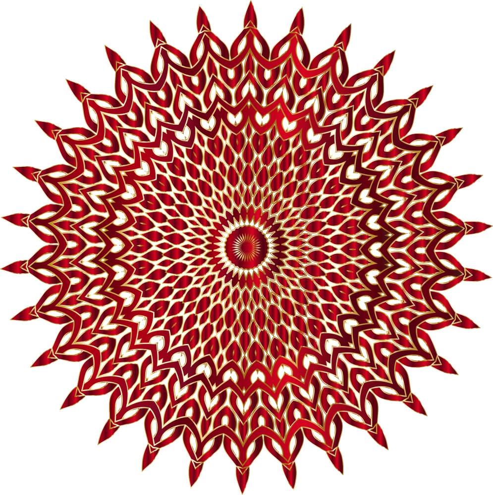 red delusion pattern design with interlock style