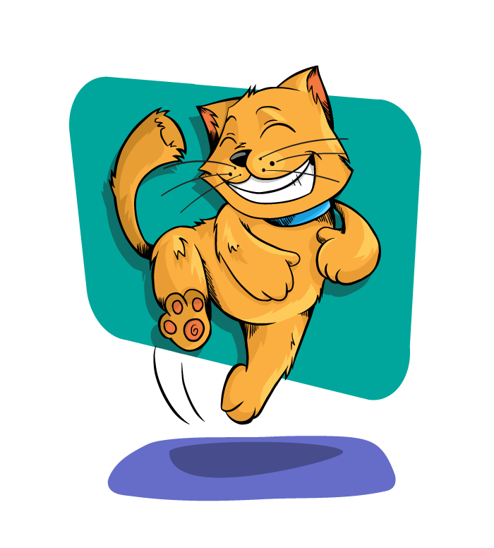 happy cat vector character