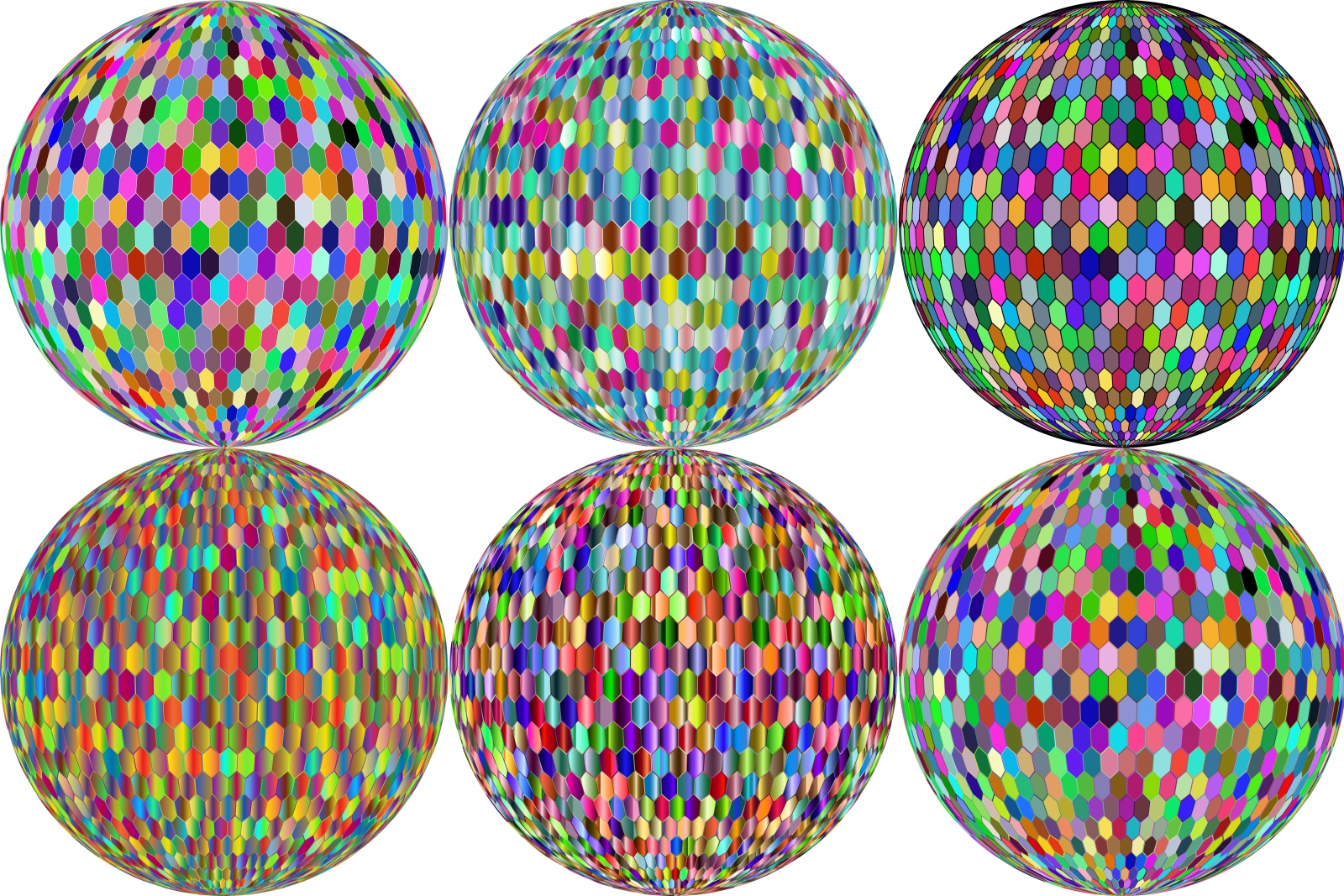 colorful disco balls collection vector illustration