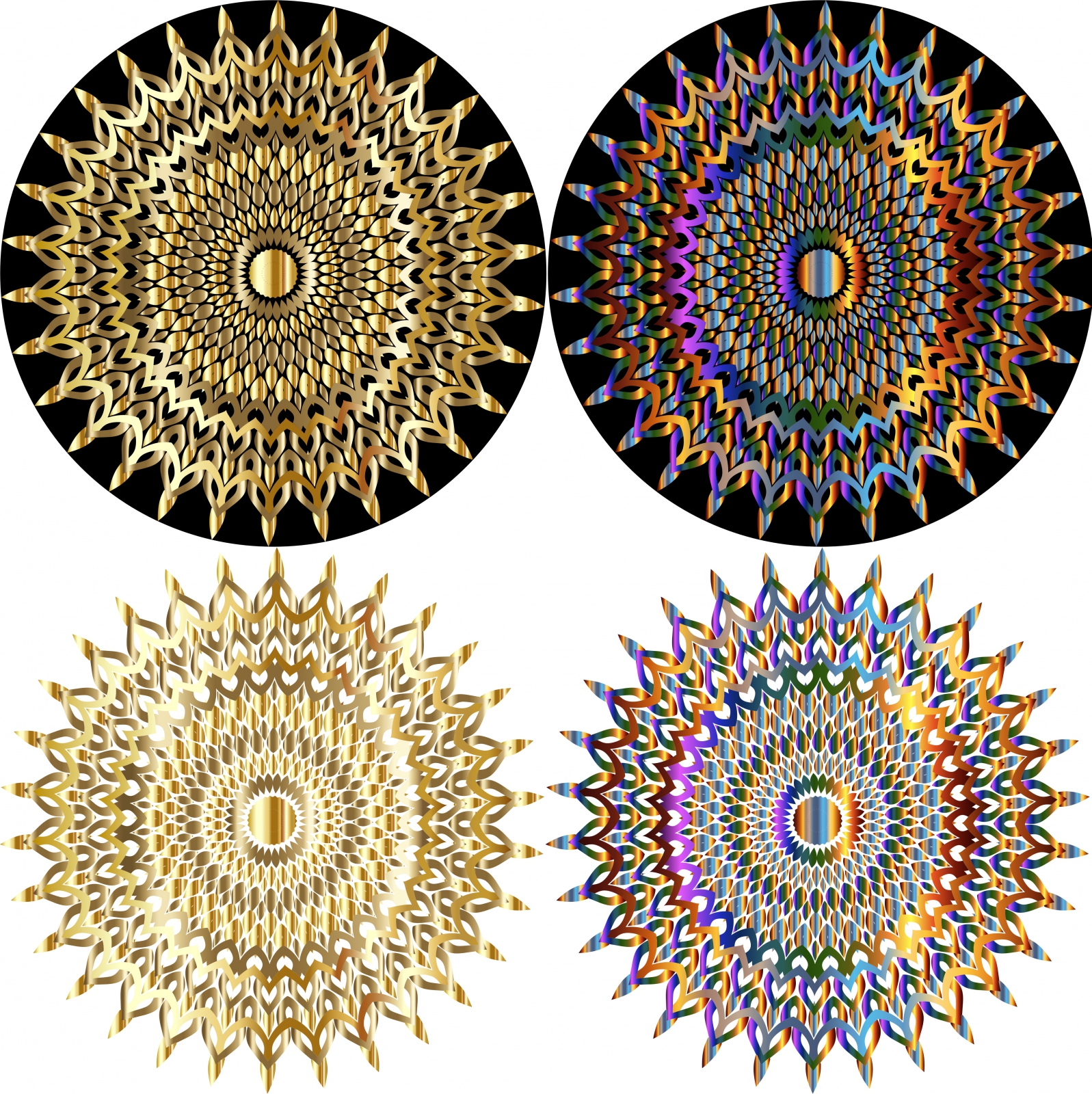 decorative circles design with colorful shiny interlock illustration