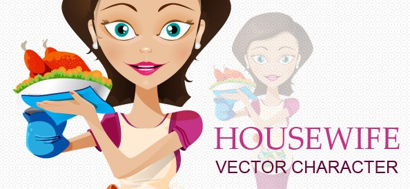 housewife vector character