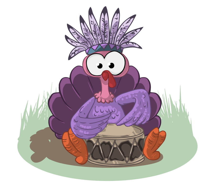 indian turkey vector character