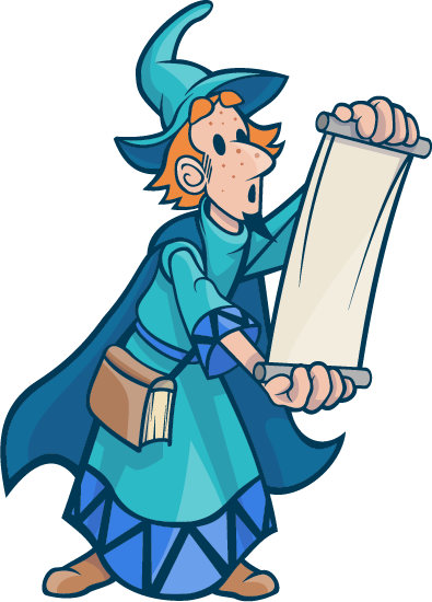 magician with a scroll