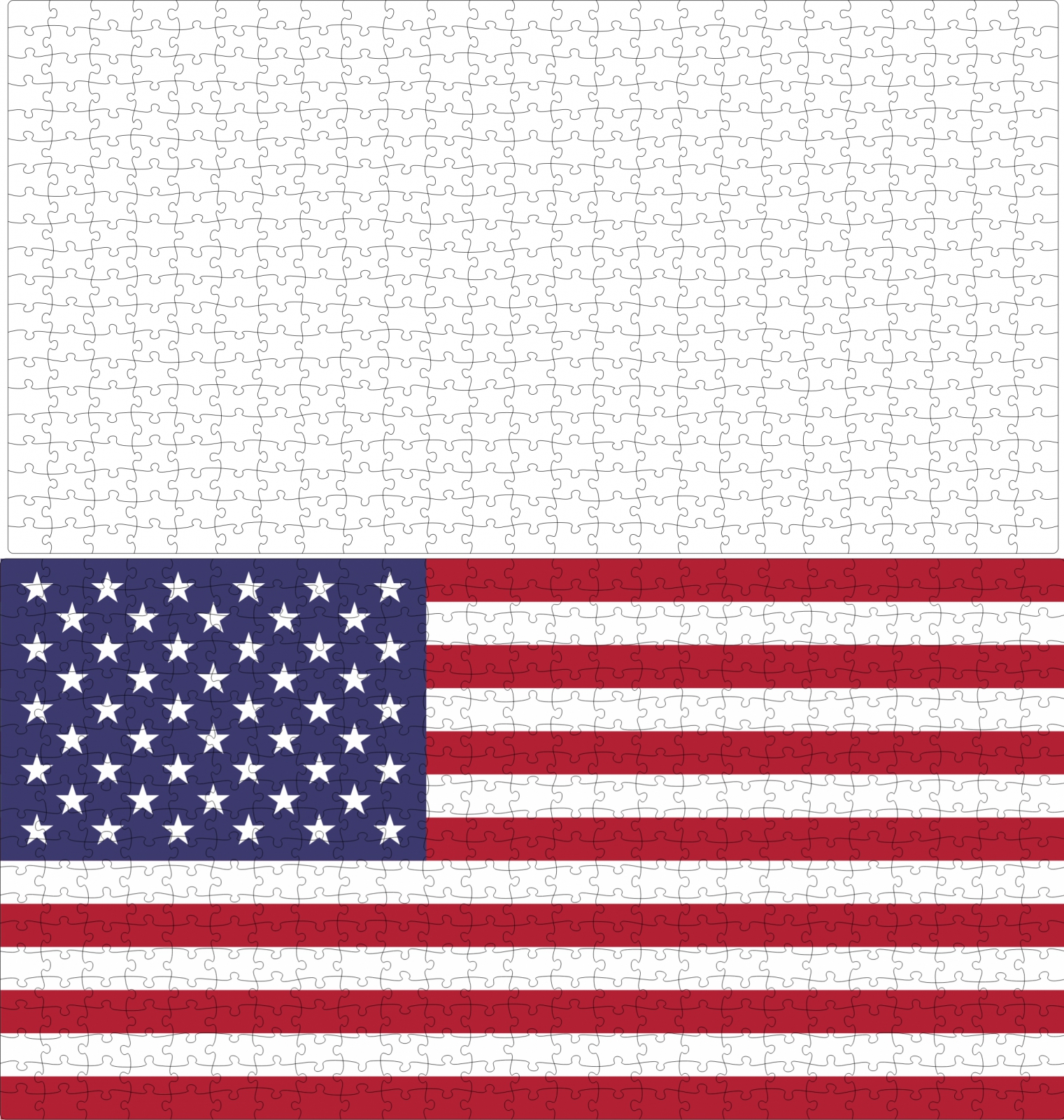 states flag design on black white puzzles background