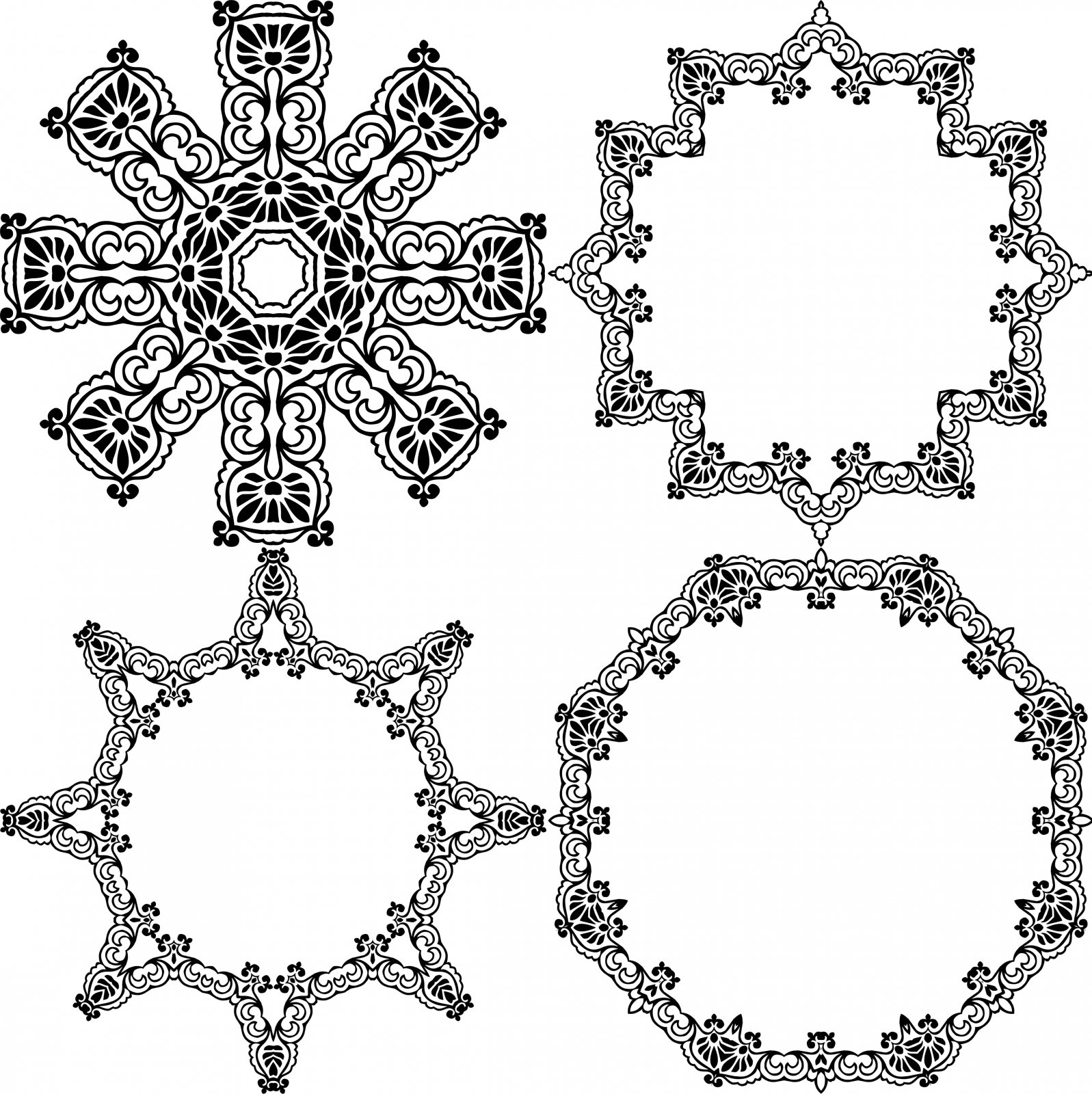 classical pattern frames design with various shapes illustration