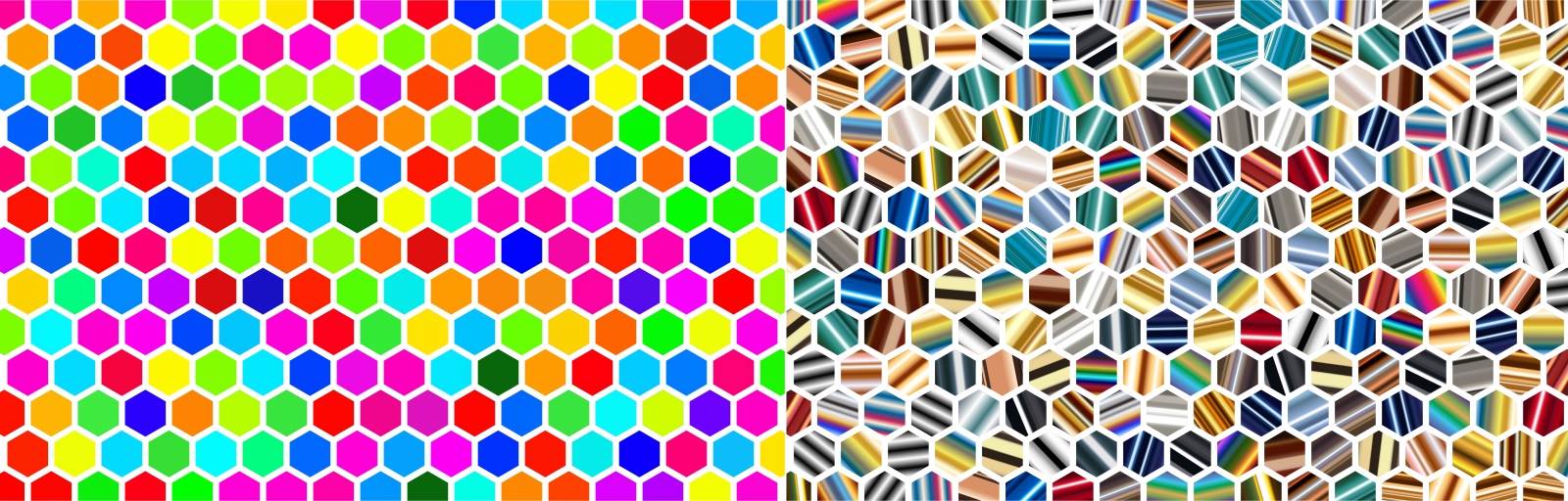 hexagon seamless pattern sets with colorful style