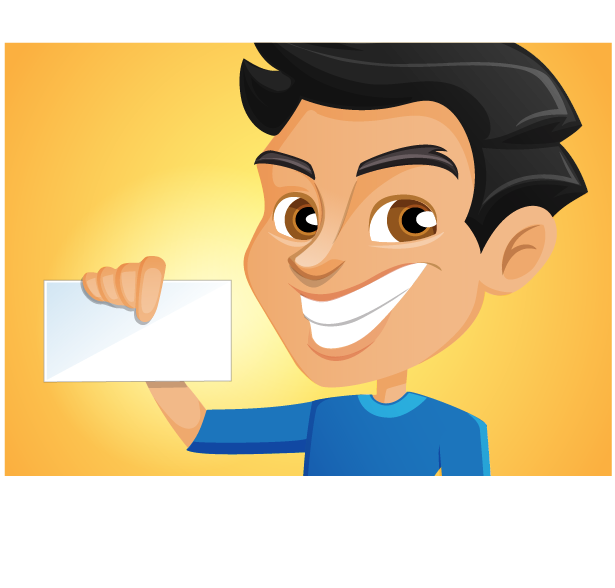 man with card vector character