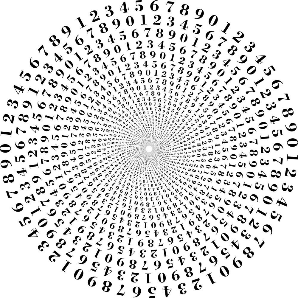 numbers decoration illustration with vortex style