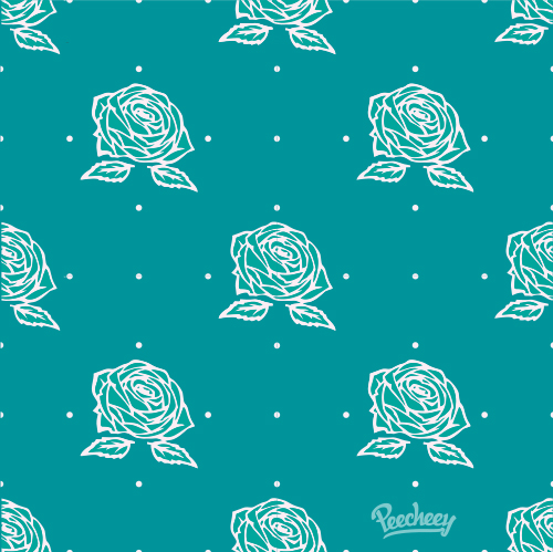 blue seamless floral pattern