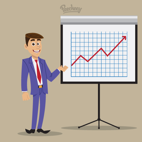 business presentation by businessman illustration