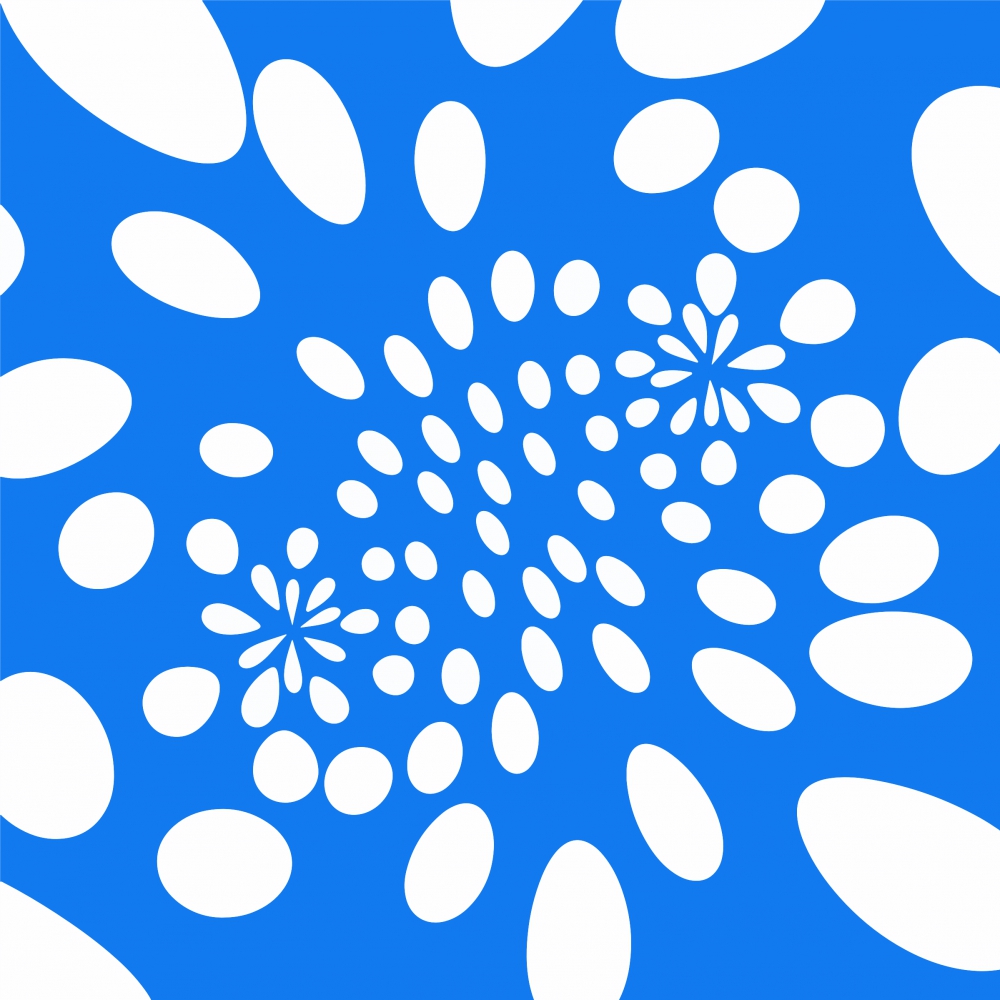 abstract blue background design with warped white circles