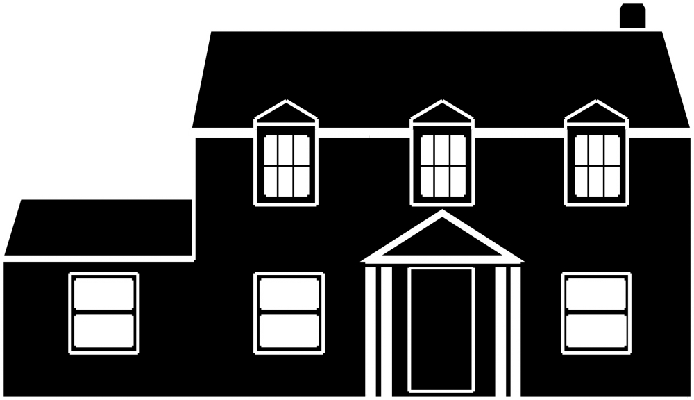 house design sketch illustration with silhouette style