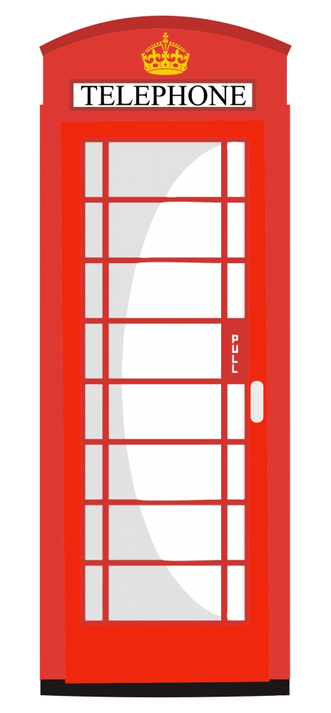 red telephone box vector illustration