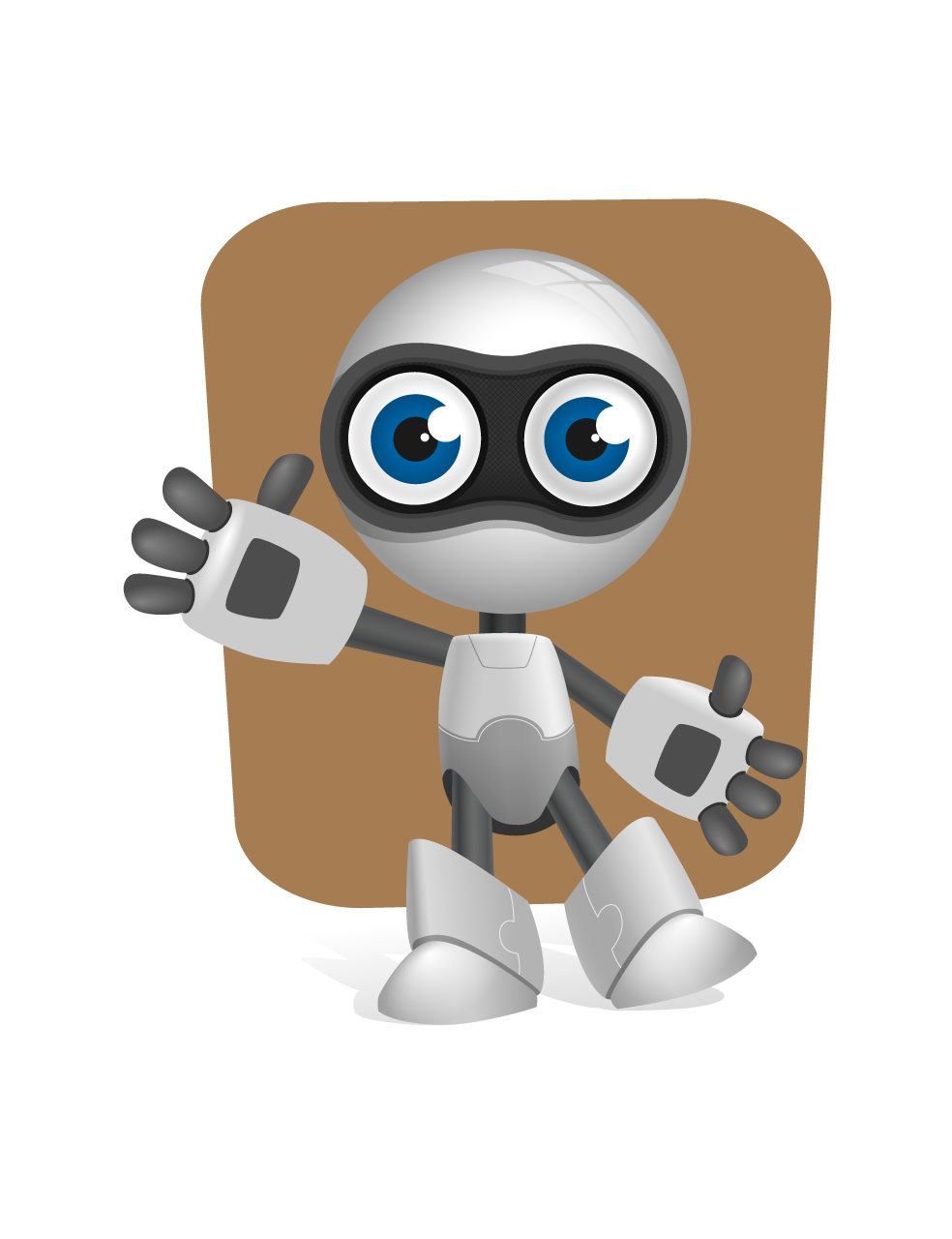 robot vector character with glossy effects