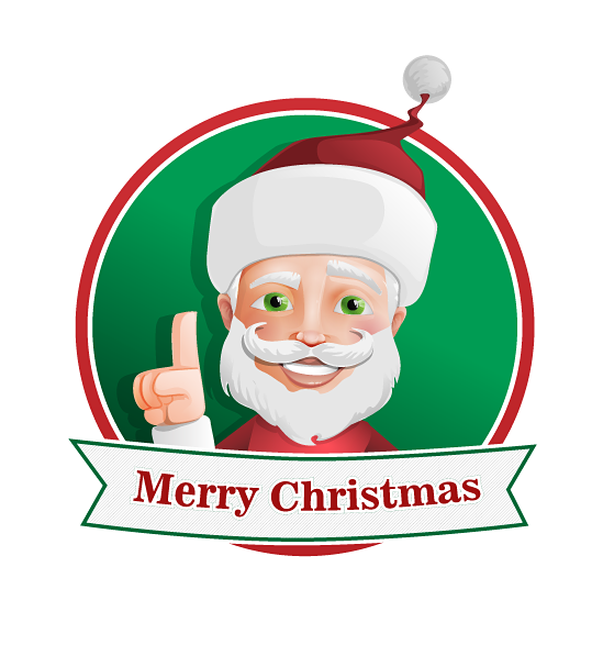 santa claus vector character with christmas ribbon