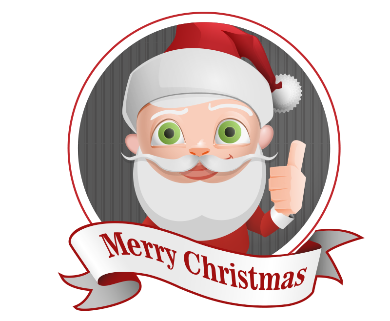 santa claus vector character with thumbs up