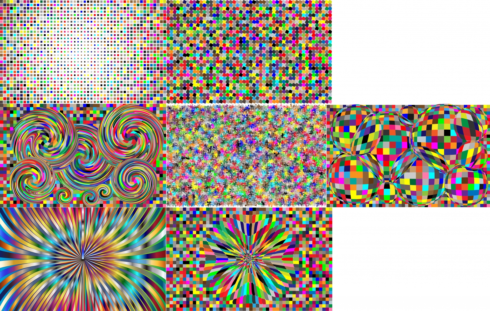 colorful illusion kaleidoscope pattern sets