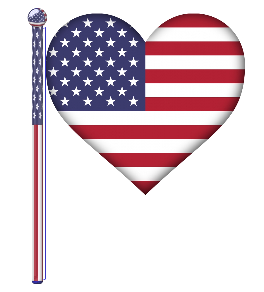 usa identity symbol illustration with heart flag