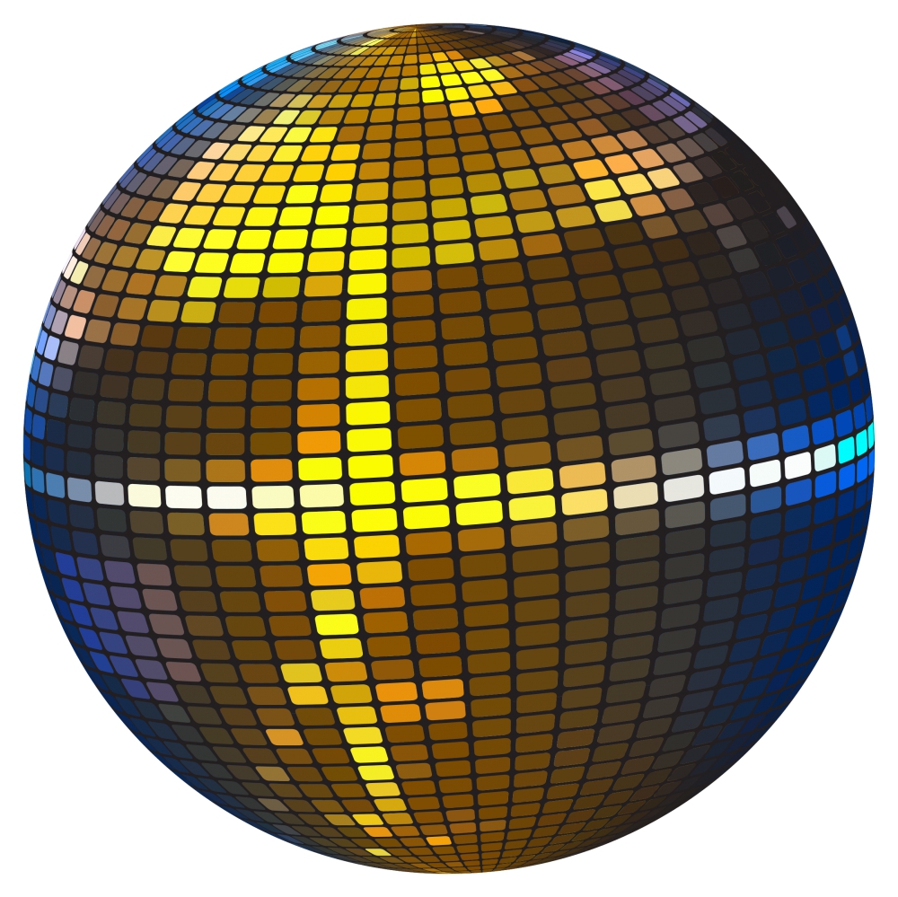 bright disco ball realistic vector illustration