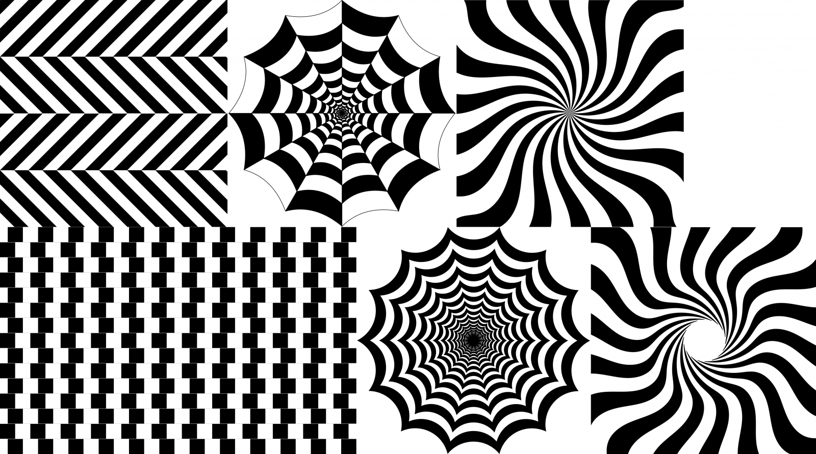 delusion pattern sets illustration in black and white