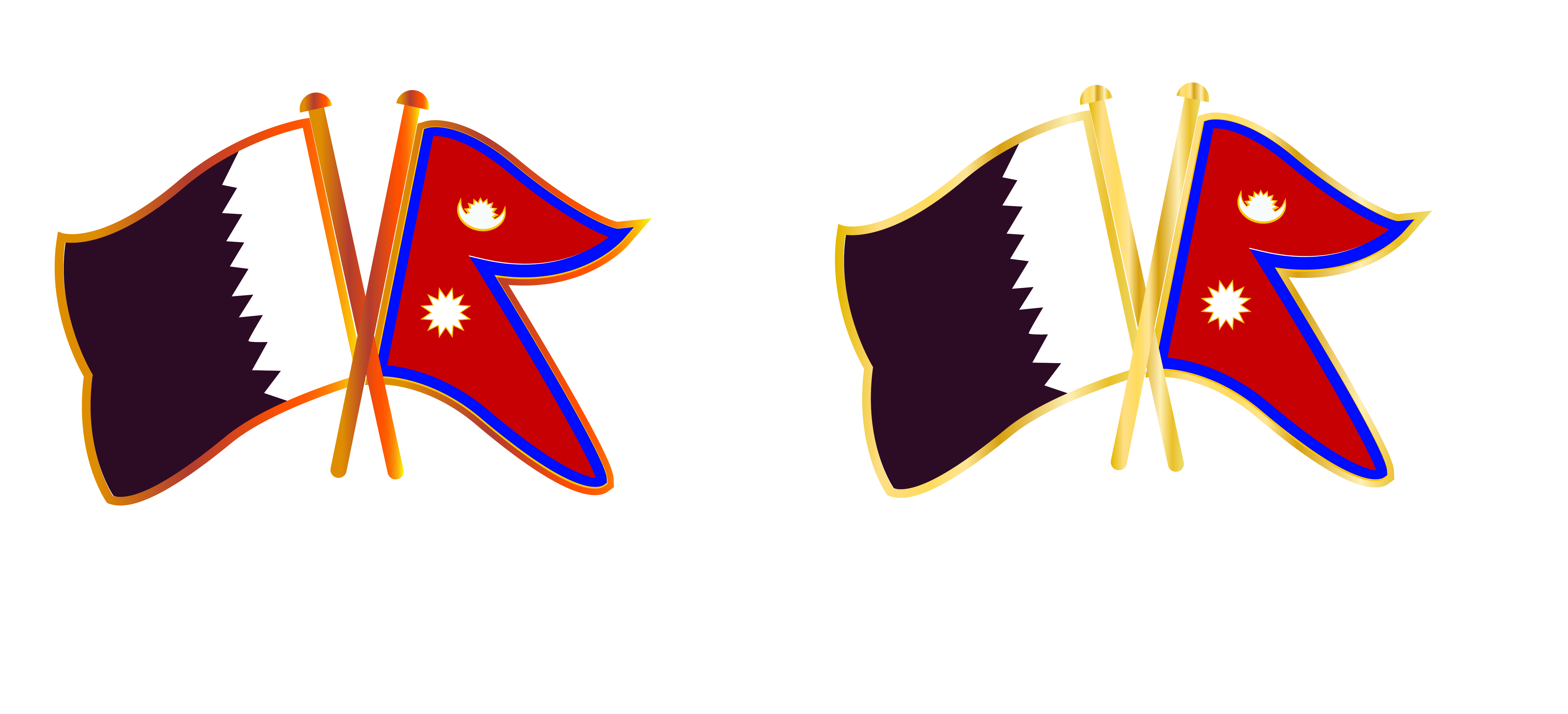 nepal and qatar flag