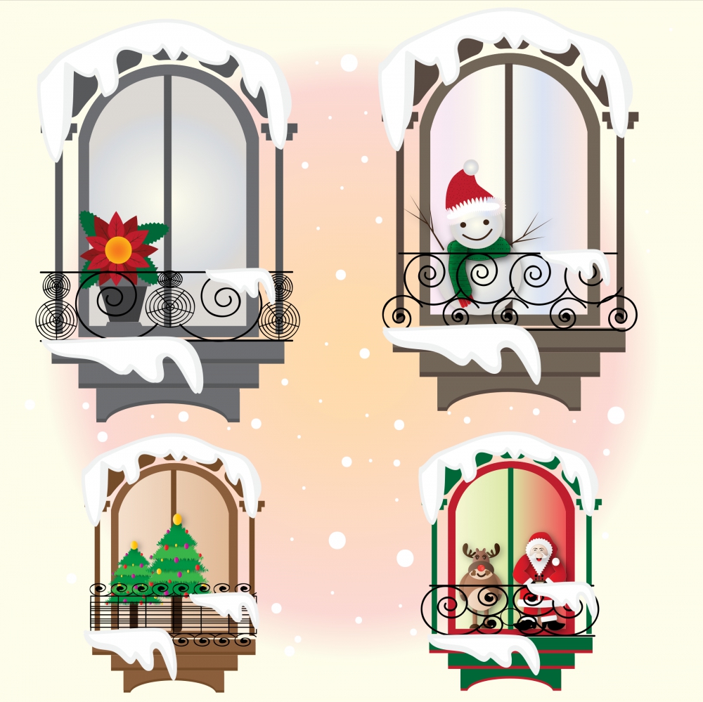 christmas windows set