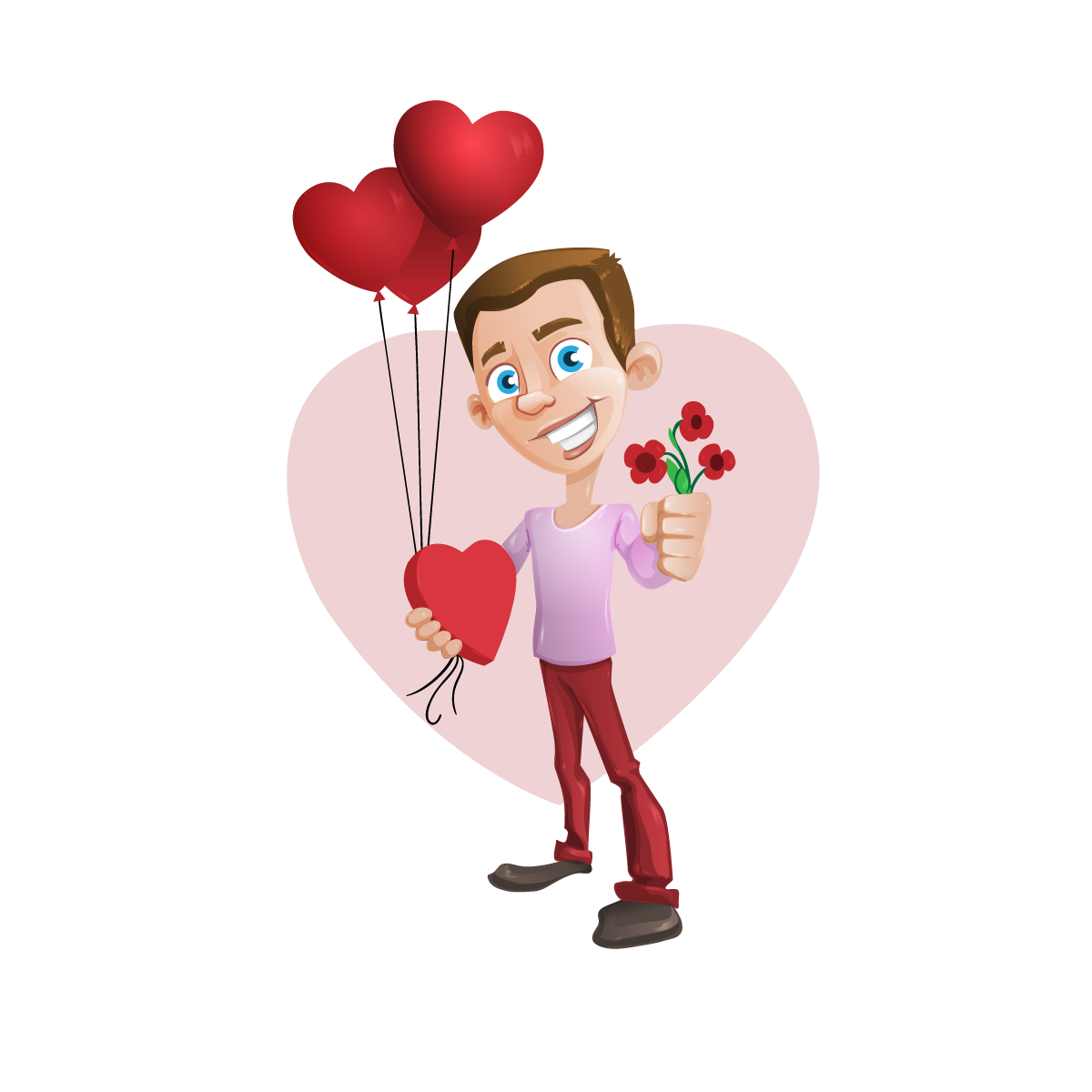 valentines illustration of a vector boy