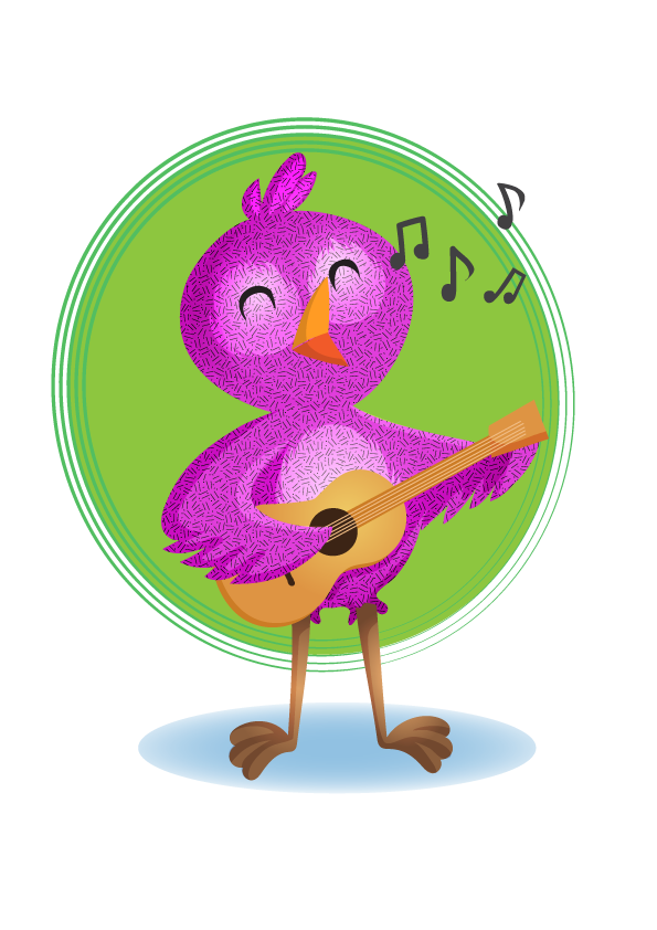 vector bird playing guitar