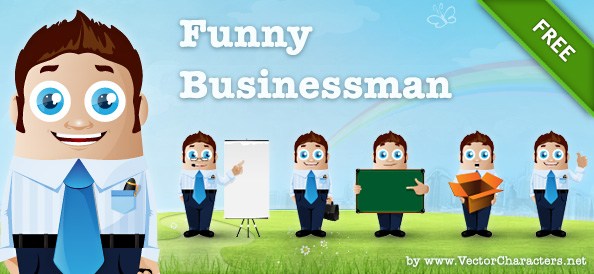 vector businessman characters in 6 postures